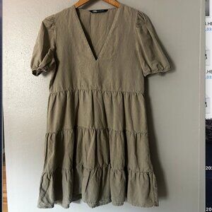 Zara Dusty Green Babydoll Dress